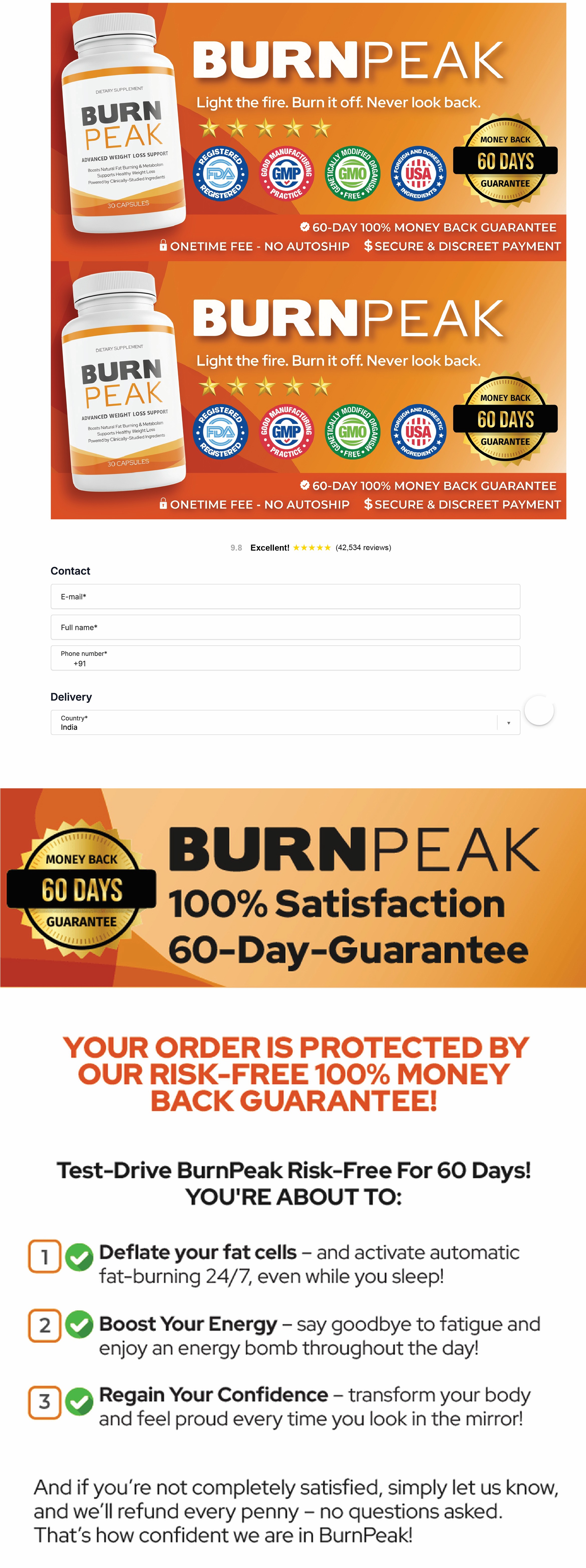 Burn Peak Checkout Page